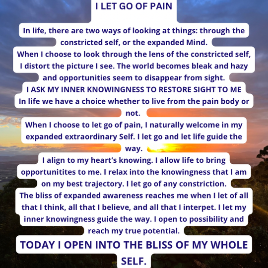 I ASK MY INNER KNOWINGNESS TO RESTORE SIGHT TO ME